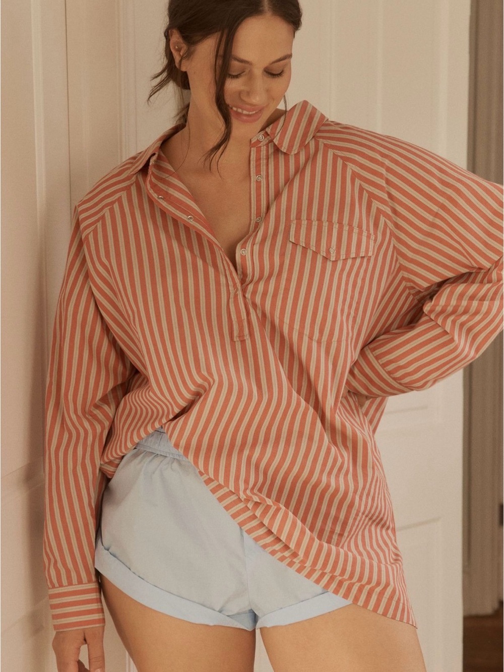 Anthropologie LyreBird Long-Sleeve Popover Shirt